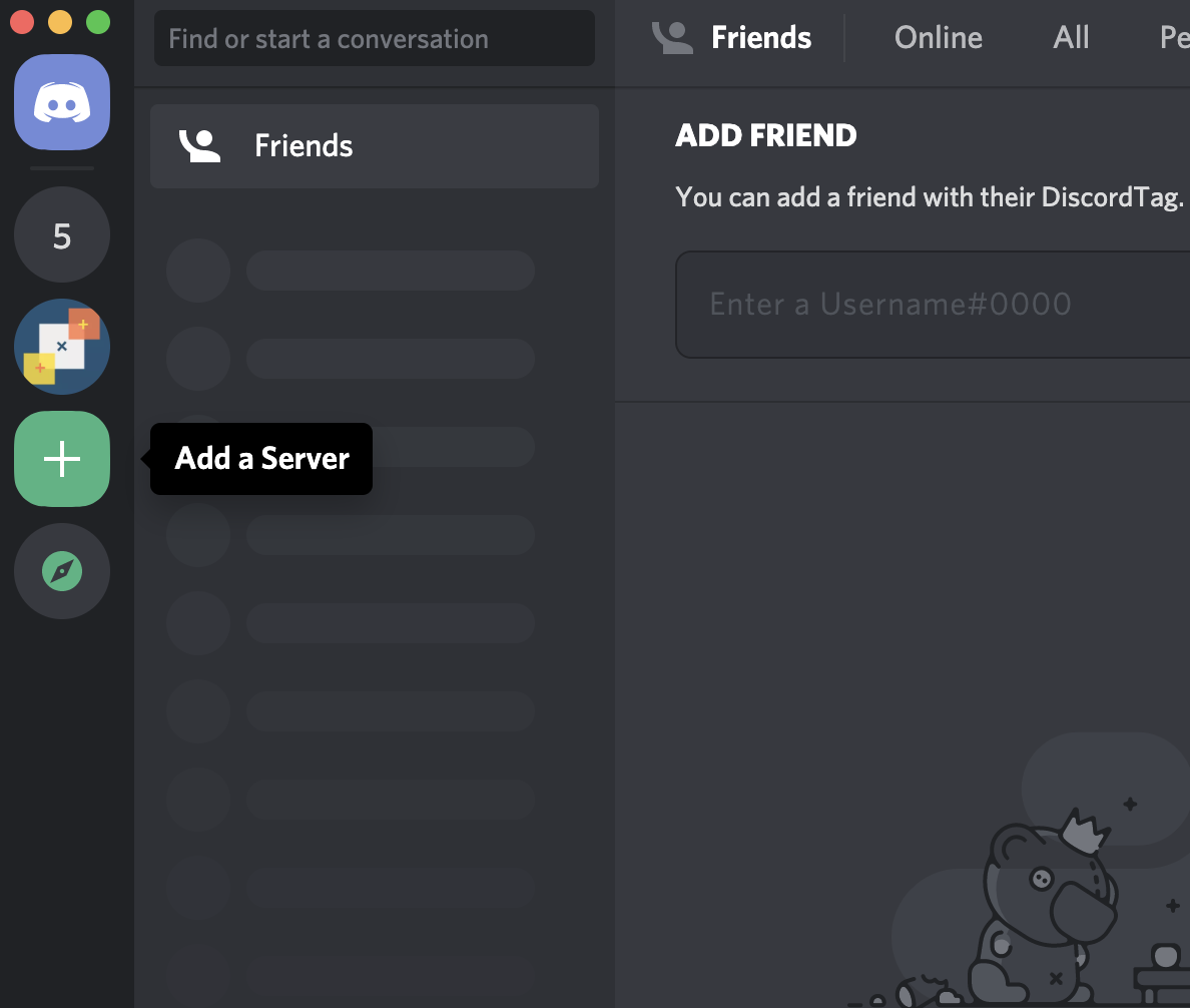 Create a new Discord server